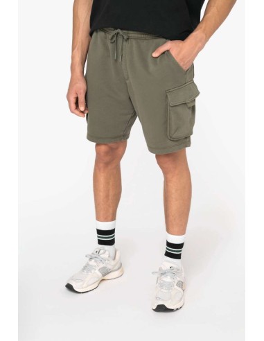 NAT-NS717-MEN’S FRENCH TERRY WASHED EFFECT CARGO SHORTS